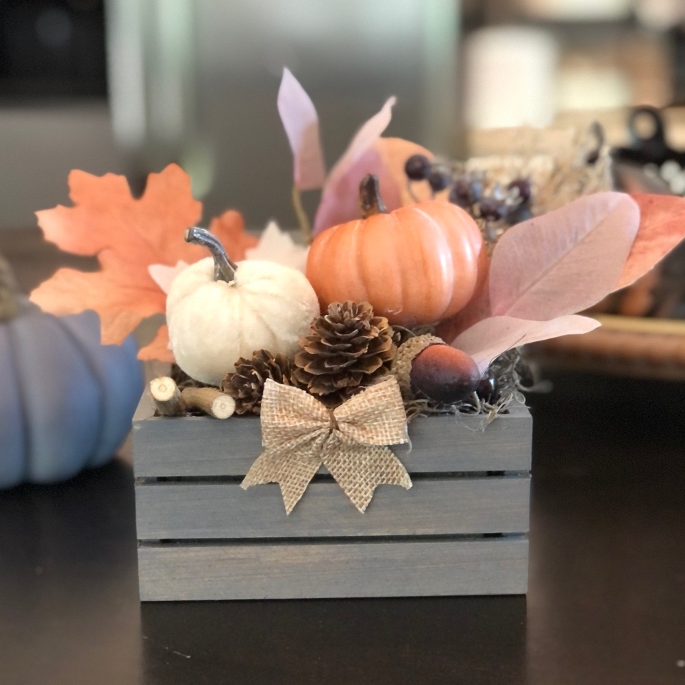 Fall Neutrals Pumpkin Wood Crate